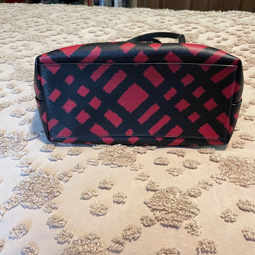 Coach Red and Black Plaid Tote - Picture 7 of 15